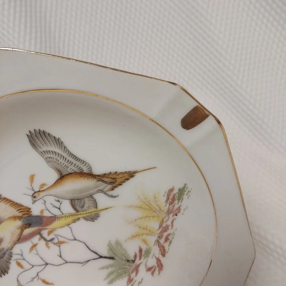 Vintage Norlean Japan Bird Plate Trinket Dish Ash Tray 8